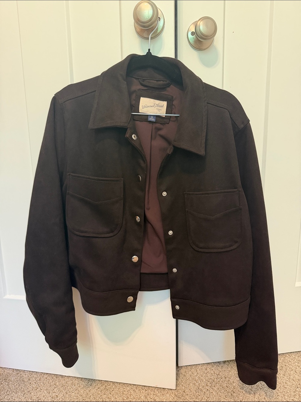 Universal Thread Dark Brown Suede Bomber Jacket